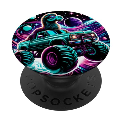 Cooler Camel fährender Monstertruck im kosmischen Raum PopSockets mit austauschbarem PopGrip von Cool Cosmic Space Art Store