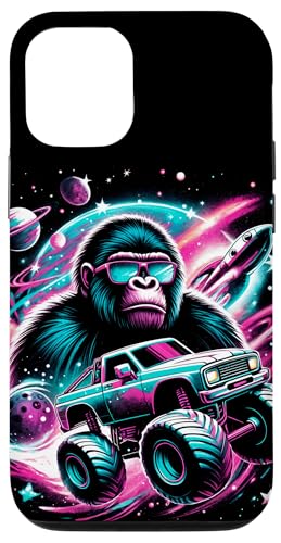 Hülle für iPhone 13 Pro Cooler Bonobo fährender Monstertruck im kosmischen Raum von Cool Cosmic Space Art Store