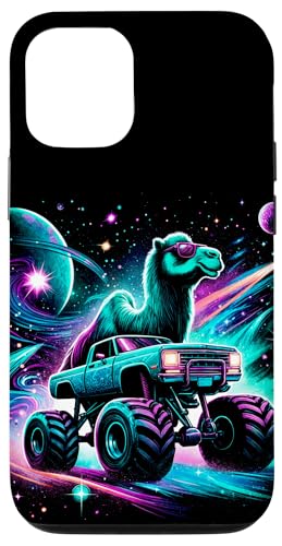 Hülle für iPhone 14 Cooler Camel fährender Monstertruck im kosmischen Raum von Cool Cosmic Space Art Store