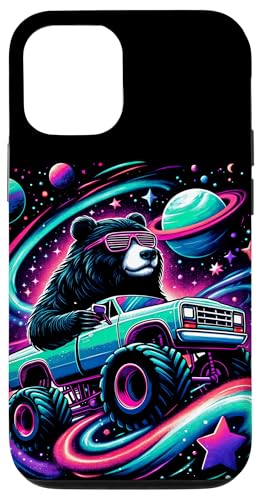 Hülle für iPhone 14 Cooler schwarzer Bär, der Monstertruck im kosmischen Raum fährt von Cool Cosmic Space Art Store