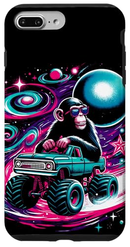 Hülle für iPhone 7 Plus/8 Plus Cooler Schimpanse fährt Monstertruck im kosmischen Raum von Cool Cosmic Space Art Store