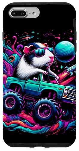 Hülle für iPhone 7 Plus/8 Plus Cooles Meerschweinchen fährt Monstertruck im kosmischen Raum von Cool Cosmic Space Art Store