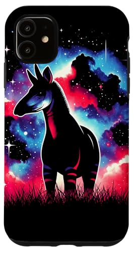 Hülle für iPhone 11 Coole Cosmic Okapi Galaxy Grafik Weltraumkunst von Cool Galaxy Space Animals Art Store