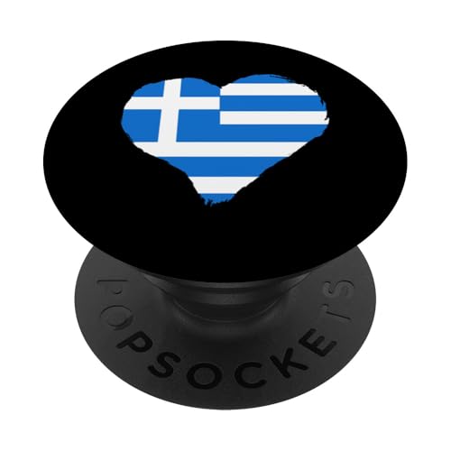 Griechische Stolz Herz Hellenes Griechische Wurzeln Griechenland Flagge PopSockets Klebender PopGrip von Cool Hellenic Roots Greece