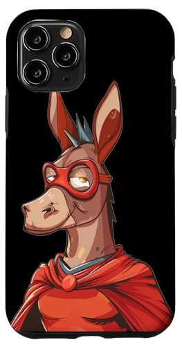 Hülle für iPhone 11 Pro Lustiges unbekanntes Eselhelden-Kostüm von Cool Hero Animal with Cape