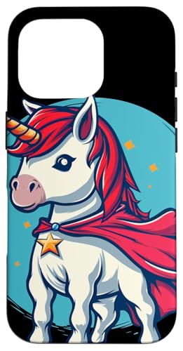 Hülle für iPhone 16 Pro Lustiges Helden-Einhorn-Kostüm für Erwachsene und Kinder von Cool Hero Animal with Cape