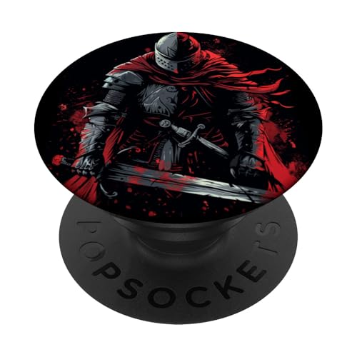 Cool aussehender Ritter mit Schwert für Templer und Mittelalter Fans PopSockets Klebender PopGrip von Cool Knight costume