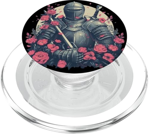 Coole Rosen und Ritter für mittelalterliche Ritterliebhaber PopSockets PopGrip für MagSafe von Cool Knight with flowers