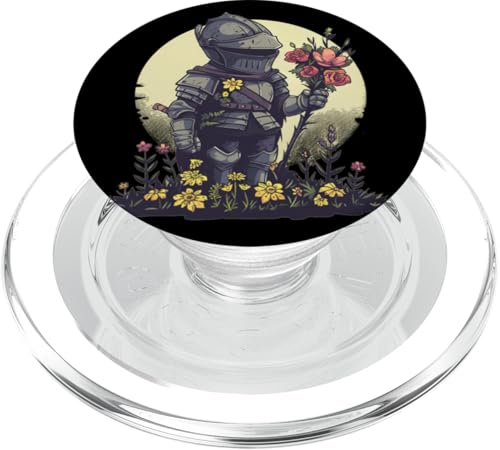 Lustiges kleines Ritterkostüm für Jungen und Mädchen PopSockets PopGrip für MagSafe von Cool Knight with flowers