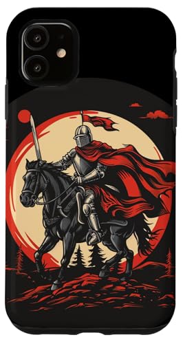 Hülle für iPhone 11 Ritter mit seinem Pferd zur Montage eines Pferdeliebhabers von Cool Knight with horse outfit