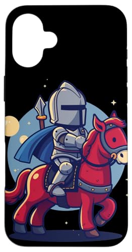 Hülle für iPhone 16 Plus Lustiger Ritter zu Pferd für Kinder und Kleinkinder von Cool Knight with horse outfit