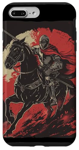 Hülle für iPhone 7 Plus/8 Plus Cooles Mittelalter Reiter Outfit für Ritterliebhaber von Cool Knight with horse outfit