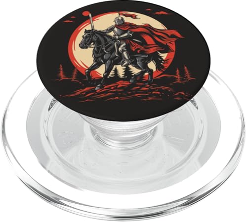 Ritter mit seinem Pferd zur Montage eines Pferdeliebhabers PopSockets PopGrip für MagSafe von Cool Knight with horse outfit