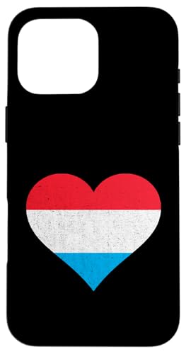 Luxemburgisches Herz Luxemburgische Flagge Letzebuerg Pride Hülle für iPhone 16 Pro Max von Cool Luxembourgish Roots Luxembourg