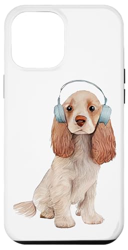 Hülle für iPhone 12 Pro Max Entzückender Hund mit Kopfhörern von Cool Music Loving Dogs with Headphones