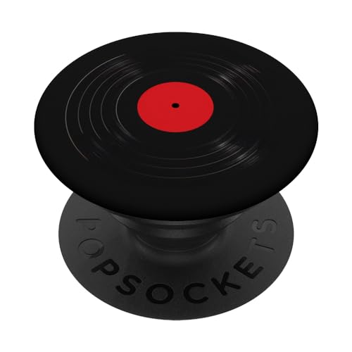 Vintage Music Red Plattenspieler PopSockets mit austauschbarem PopGrip von Cool Musically Record Player Motifs