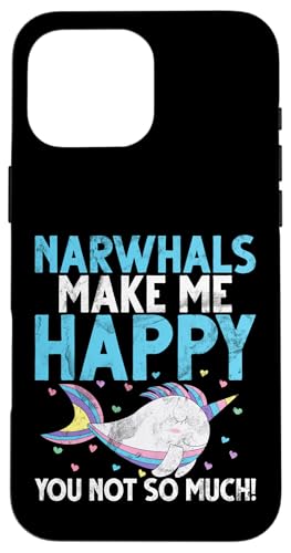 Hülle für iPhone 16 Pro Max Narwal Niedliches Stabby Einhorn Kinder Lustiger Spruch Narwal Mädchen von Cool Narwhal Motifs for Kids