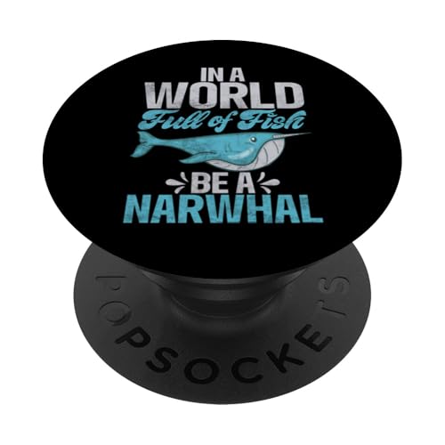 Narwal Niedliches Stabby Einhorn Kinder Lustiger Spruch Narwal Mädchen PopSockets Klebender PopGrip von Cool Narwhal Motifs for Kids