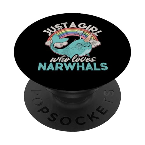 Narwal Niedliches Stabby Einhorn Kinder Lustiger Spruch Narwal Mädchen PopSockets Klebender PopGrip von Cool Narwhal Motifs for Kids