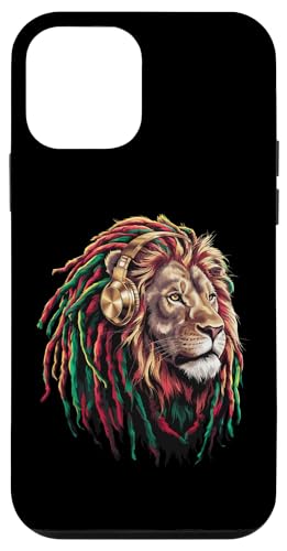 Hülle für iPhone 12 mini Lion Art trägt Musik-Kopfhörer, Wildlife mit Musikliebhaber von Cool Rasta Lion Music Lover Headphones Graphic Tee