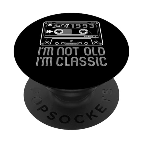 I'm Not Old I'm Classic - 1993 - Retro - Geburtstagskassette PopSockets Klebender PopGrip von Cool Retrospective - Old - Distressed Stuff