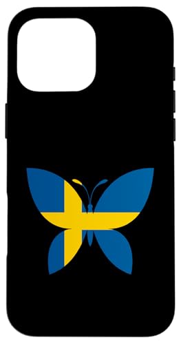 Schweden-Flagge, Schmetterling, Schwedenwurzeln, schwedischer Stolz Hülle für iPhone 16 Pro Max von Cool Swedish Roots Sweden