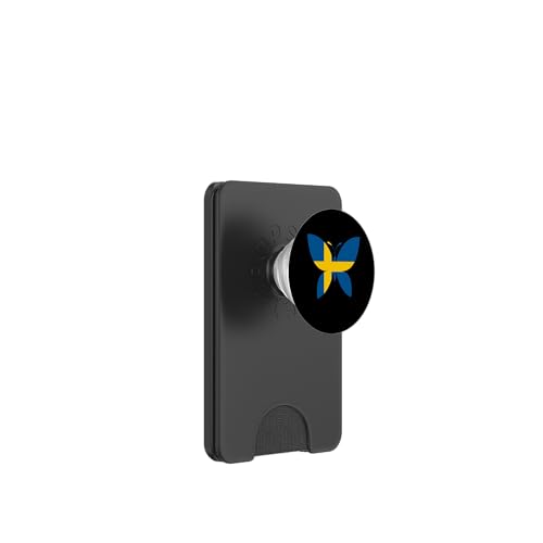 Schweden-Flagge, Schmetterling, Schwedenwurzeln, schwedischer Stolz PopSockets PopWallet für MagSafe von Cool Swedish Roots Sweden