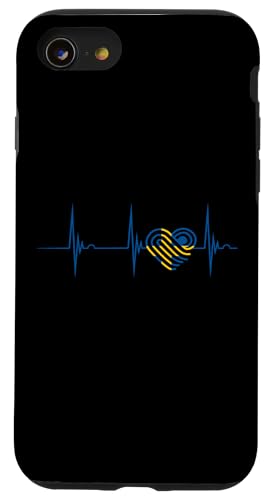 Schweden Flagge Herzschlag EKG Puls Herz Sverige Swedish Pride Hülle für iPhone SE (2020) / 7 / 8 von Cool Swedish Roots Sweden