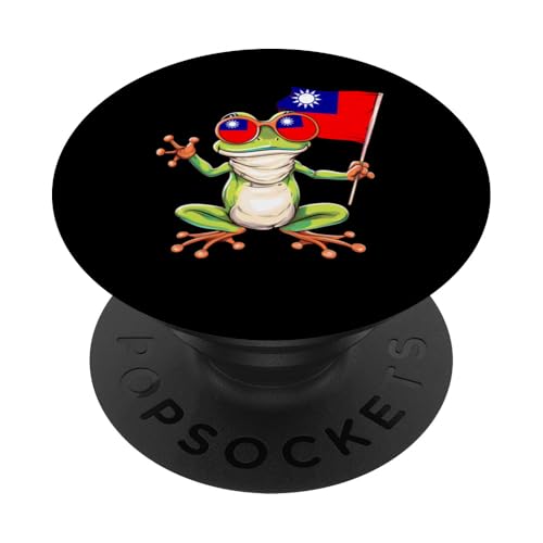 Taiwanesische Flagge, Kröte, taiwanesische Wurzeln, taiwanesischer Stolz PopSockets Klebender PopGrip von Cool Taiwanese Roots Taiwan