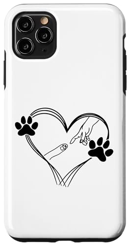 Hülle für iPhone 11 Pro Max Menschliche Hand und Hundepfote, bester Freund, Hund, Vater, Mutter, Welpe, Herz von Cool Tees