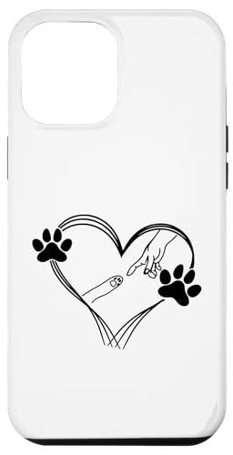 Hülle für iPhone 12 Pro Max Menschliche Hand und Hundepfote, bester Freund, Hund, Vater, Mutter, Welpe, Herz von Cool Tees