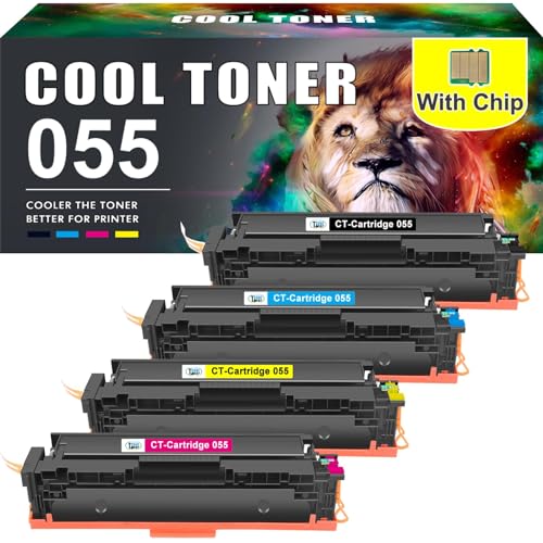 Cool Toner Kompatibel für Canon 055 055H i-SENSYS MF742Cdw MF744Cdw LBP663Cdw MF746Cx MF741Cdw LBP664Cx MF746Cdw MF743Cdw MF745Cdw MF740C LBP660C (Schwarz Cyan Gelb Magenta,4-Pack) von Cool Toner