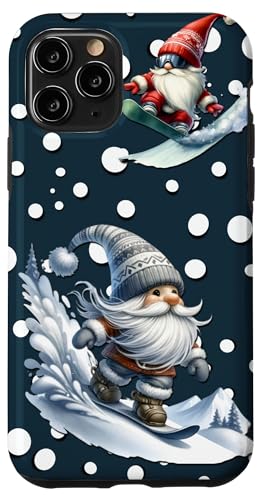 Hülle für iPhone 11 Pro Blue Winter Accessories For Men Snowflake Snowboard Gnome von Cool Winter Sports Gnome Gifts For Snowboarders