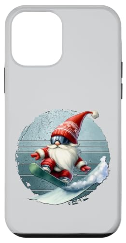 Hülle für iPhone 12 mini Winter Gnome Santa With Skiing Googles Retro Snowboarding von Cool Winter Sports Gnome Gifts For Snowboarders