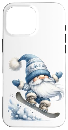 Hülle für iPhone 16 Pro Max Funny Snowboard Gnome For Women And Men Cute Winter Vacation von Cool Winter Sports Gnome Gifts For Snowboarders