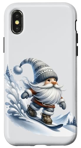 Hülle für iPhone X/XS Funny Winter Sports Accessories With Snowboarding Dad Gnome von Cool Winter Sports Gnome Gifts For Snowboarders