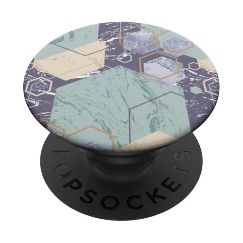 Abstraktes Grün, Gelb und Violett PopSockets Klebender PopGrip von Cool and awesome timeless Designs