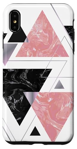 Hülle für iPhone XS Max Abstraktes geometrisches Muster, schwarz, grau und rosa von Cool and awesome timeless Designs