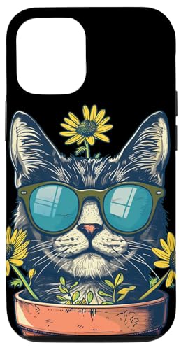 Hülle für iPhone 13 Topfblumenkostüm für Pflanzen und Katzen-Fans von Cool gardener cat