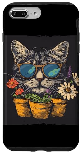 Hülle für iPhone 7 Plus/8 Plus Erstaunliches Katzenkostüm mit Bespektakel liebt Topfpflanzen von Cool gardener cat