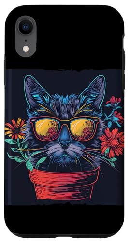 Hülle für iPhone XR Hübsches Topfpflanzen-Kostüm für Sonnenbrillen, Katzenliebhaber von Cool gardener cat