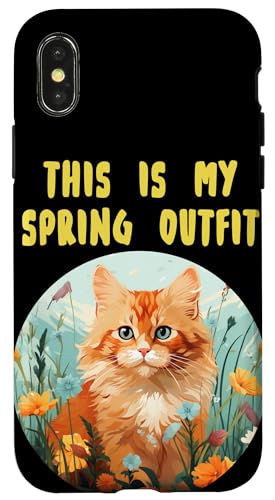 Hülle für iPhone X/XS Lustige Katze im Frühling Blumen Kostüm für einen glücklichen Frühling von Cool spring outfit