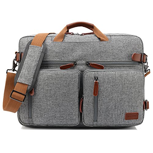 CoolBELL umwandelbar Aktentasche Messenger Bag Rucksack 15.6 Inch Laptop Tasche Umhängetasche Multifunktions Reise Rucksack für Männer / Frauen,Grau von CoolBELL