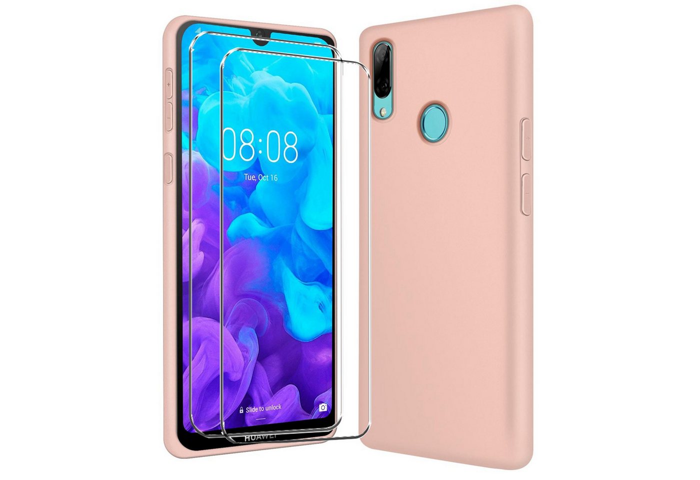 CoolGadget Handyhülle Rosa als 2in1 Schutz Cover Set für das Huawei Mate 20 6,53 Zoll, 2x 9H Glas Display Schutz Folie + 1x TPU Case Hülle für Mate 20 von CoolGadget