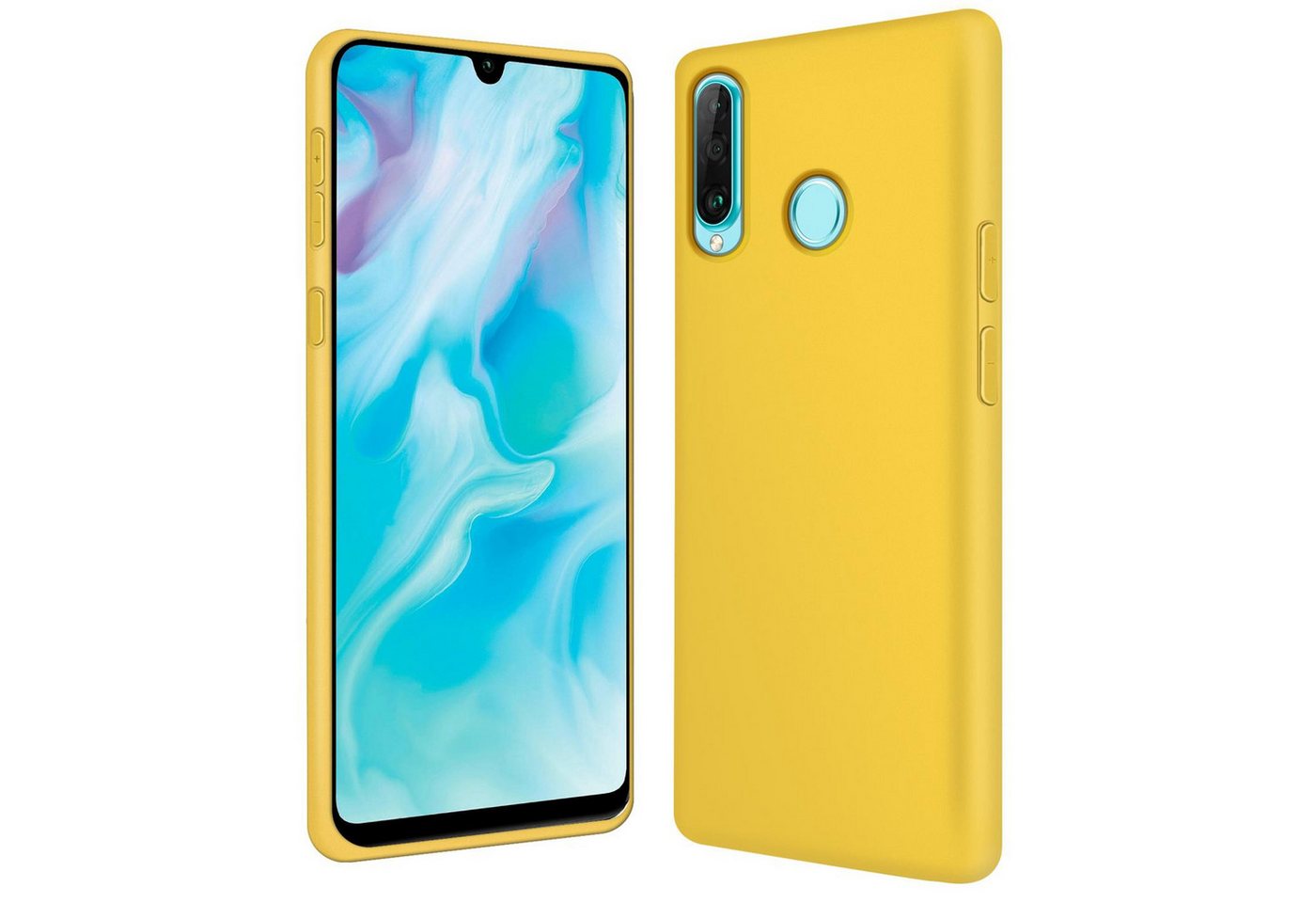 CoolGadget Handyhülle Silikon Case für das Huawei P30 Lite Slim TPU Cover 6,2 Zoll, Weiche Schutz Hülle mit Innen Fleece aus Stoff Handy Tasche von CoolGadget