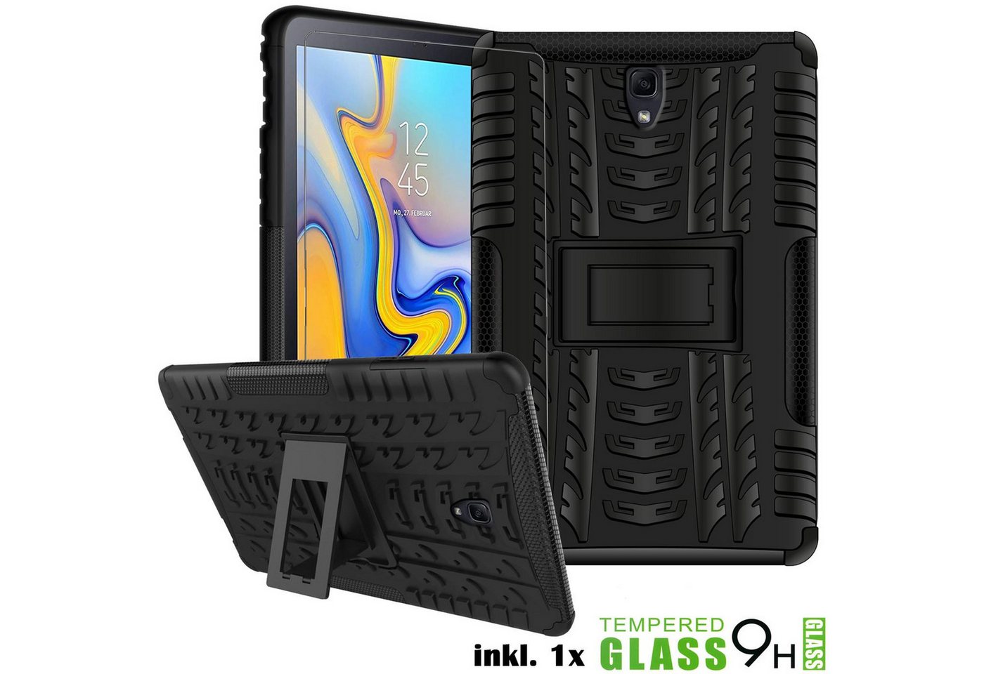 CoolGadget Tablet-Hülle Hybrid Tablet Schutz Hülle für Samsung Galaxy Tab S3 9.7 T820 24,6 cm (9,7 Zoll), inkl. Glas Schutzfolie Schutz Case Panzer Tasche von CoolGadget