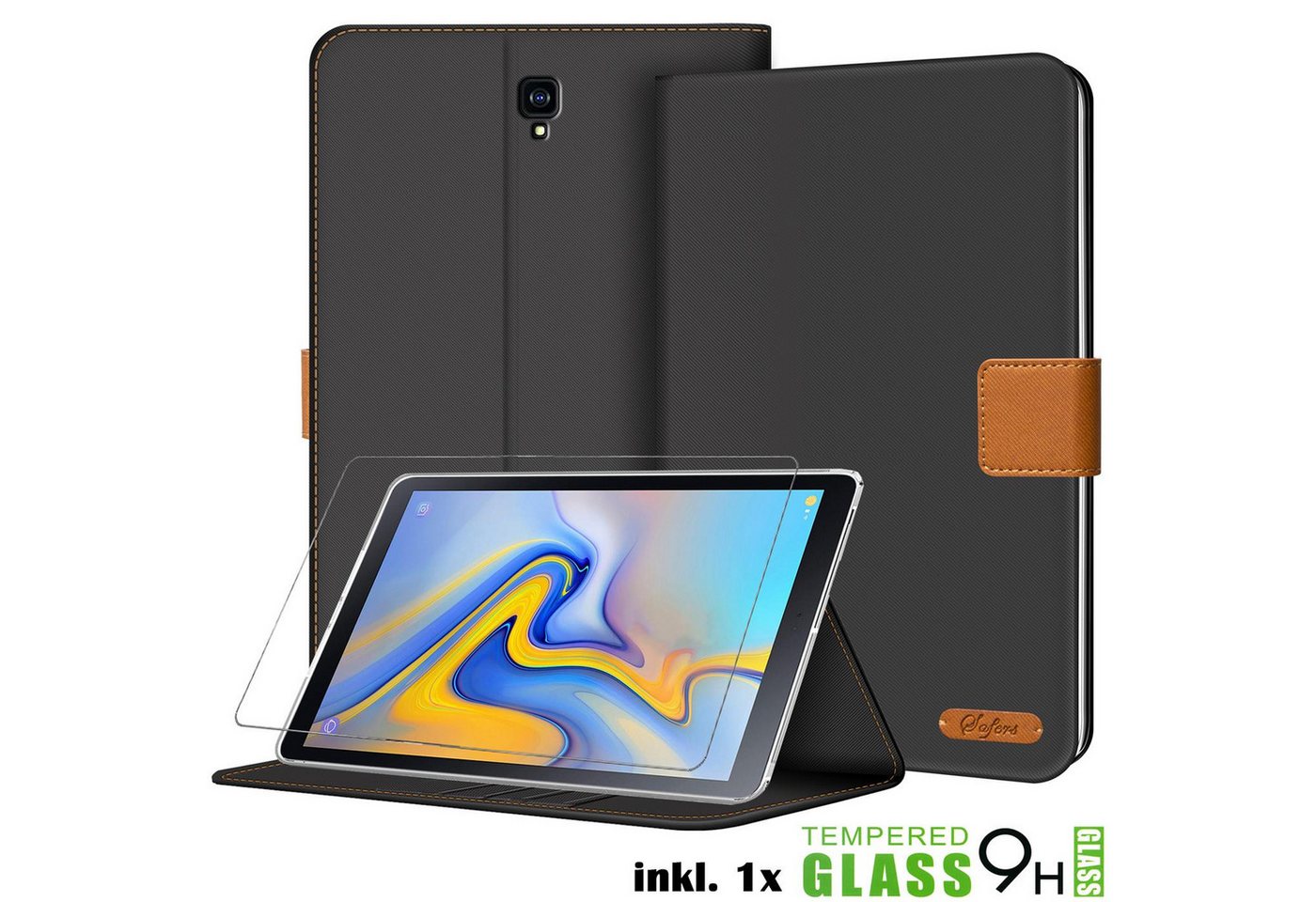 CoolGadget Tablet-Hülle Klapp Tasche für Apple iPad 10.2 2021 25,9 cm (10,2 Zoll), inkl. Glas Schutzfolie Schutzhülle Cover Case Kartenfach aufstellbar von CoolGadget