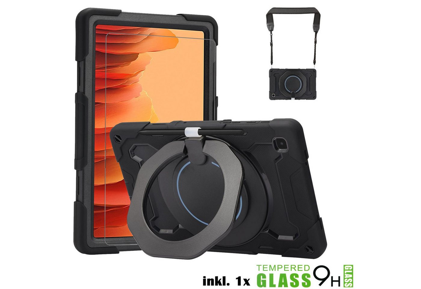 CoolGadget Tablet-Hülle Umhänge Tablet Tasche für Apple iPad Pro 13 2024 33,0 cm (13 Zoll), inkl. Glas Schutzfolie Schutz Hülle Cover Panzer Case von CoolGadget