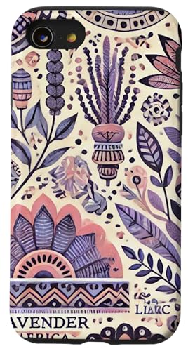 Hülle für iPhone SE (2020) / 7 / 8 Blumenmuster in Lavendel Modernes Muster Afrika Stil Motiv von Coole Motive und Trend Designs Geschenkideen