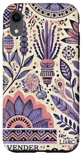 Hülle für iPhone XR Blumenmuster in Lavendel Modernes Muster Afrika Stil Motiv von Coole Motive und Trend Designs Geschenkideen